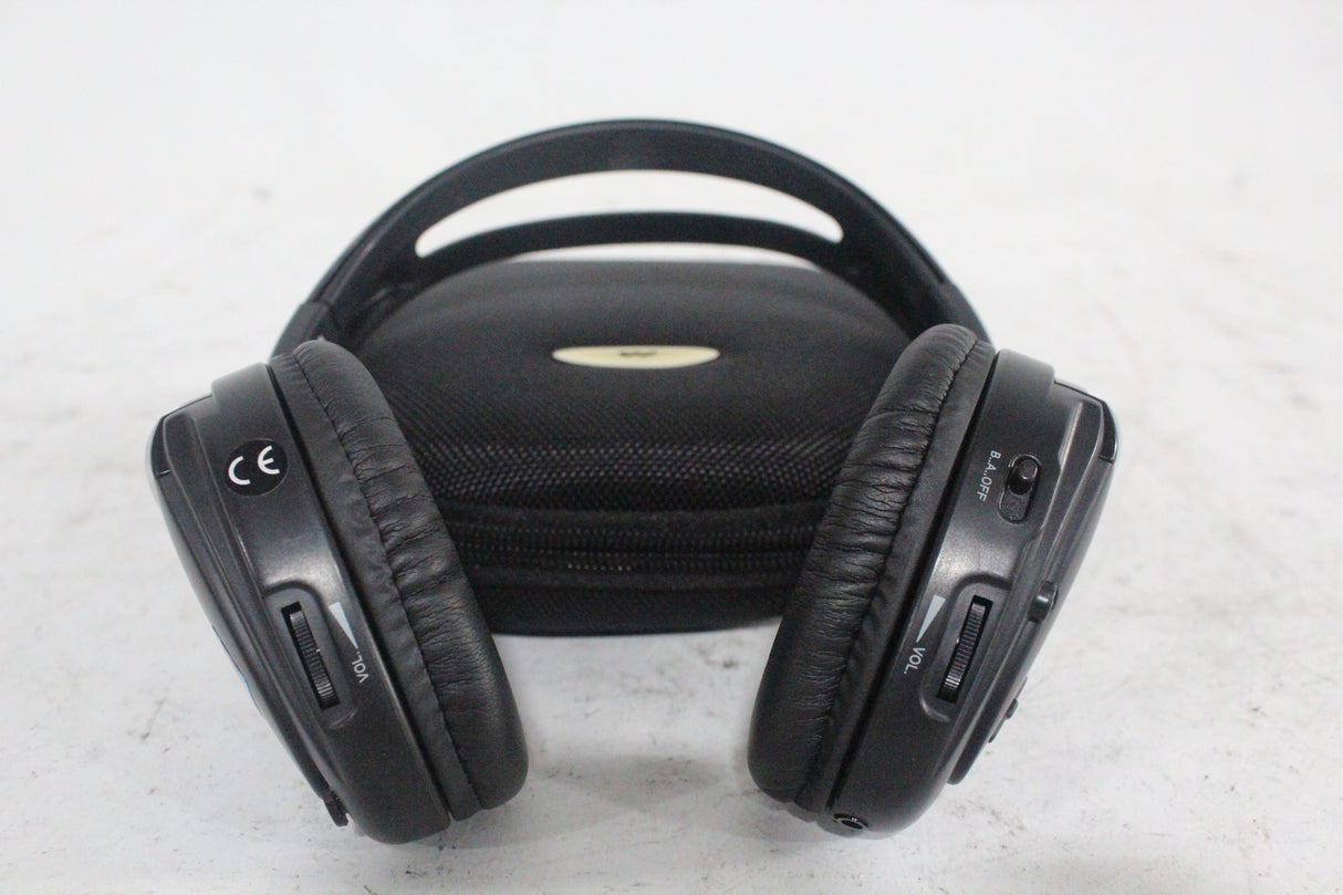 (2) Williams Sound WIR RX15-2 Dual-Channel Infrared Wireless Headphones (2.3 or 2.8 MHz) w/ (2) Vinyl Zipper Cases