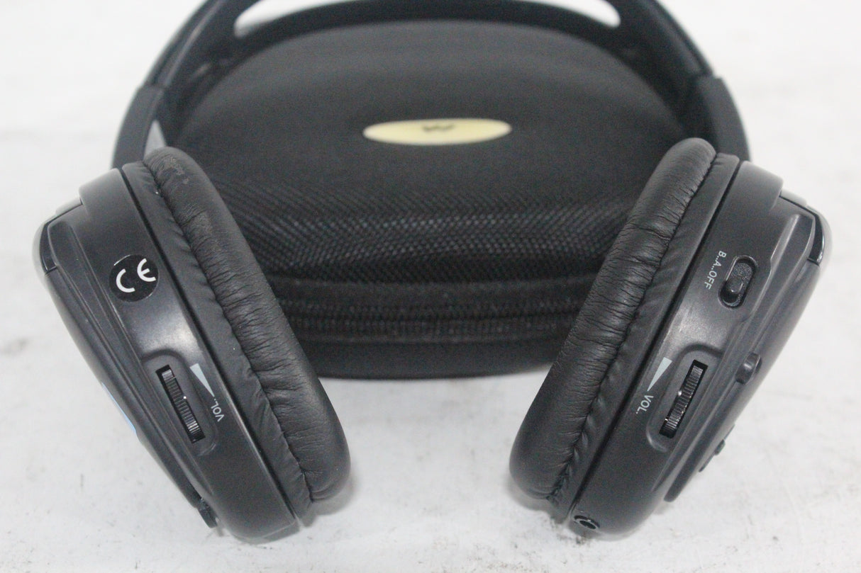 (2) Williams Sound WIR RX15-2 Dual-Channel Infrared Wireless Headphones (2.3 or 2.8 MHz) w/ (2) Vinyl Zipper Cases
