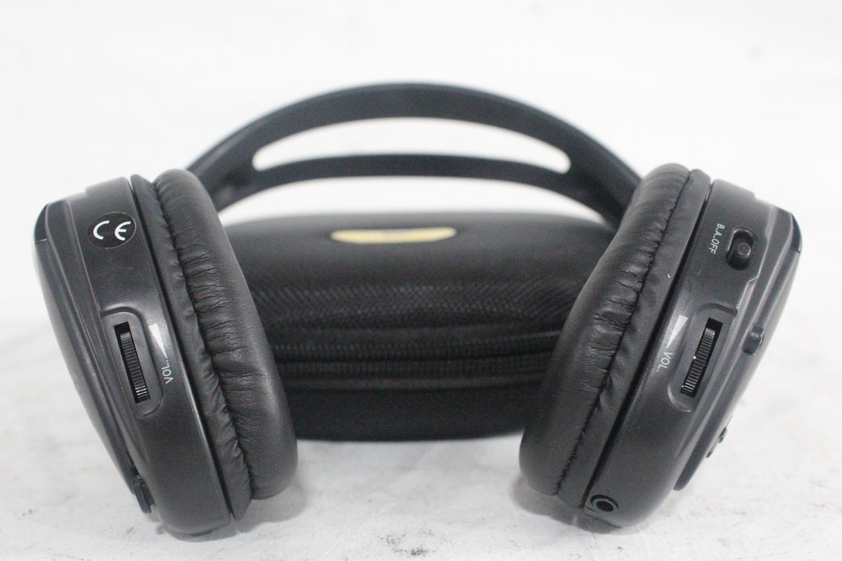 (2) Williams Sound WIR RX15-2 Dual-Channel Infrared Wireless Headphones (2.3 or 2.8 MHz) w/ (2) Vinyl Zipper Cases