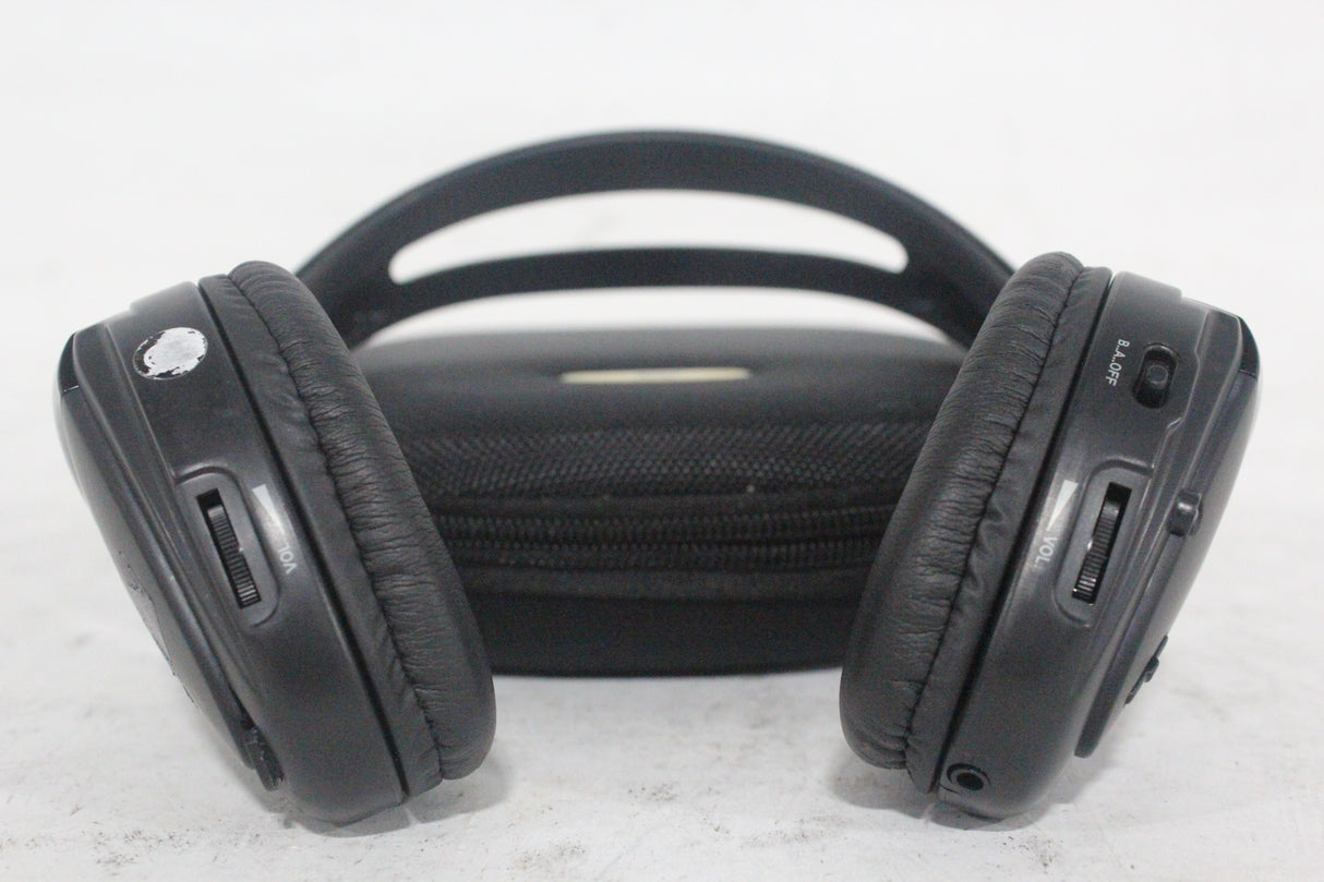 (2) Williams Sound WIR RX15-2 Dual-Channel Infrared Wireless Headphones (2.3 or 2.8 MHz) w/ (2) Vinyl Zipper Cases