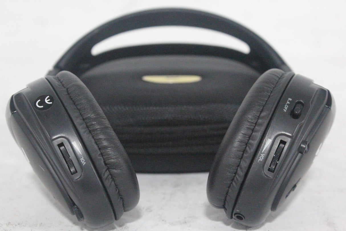 (2) Williams Sound WIR RX15-2 Dual-Channel Infrared Wireless Headphones (2.3 or 2.8 MHz) w/ (2) Vinyl Zipper Cases