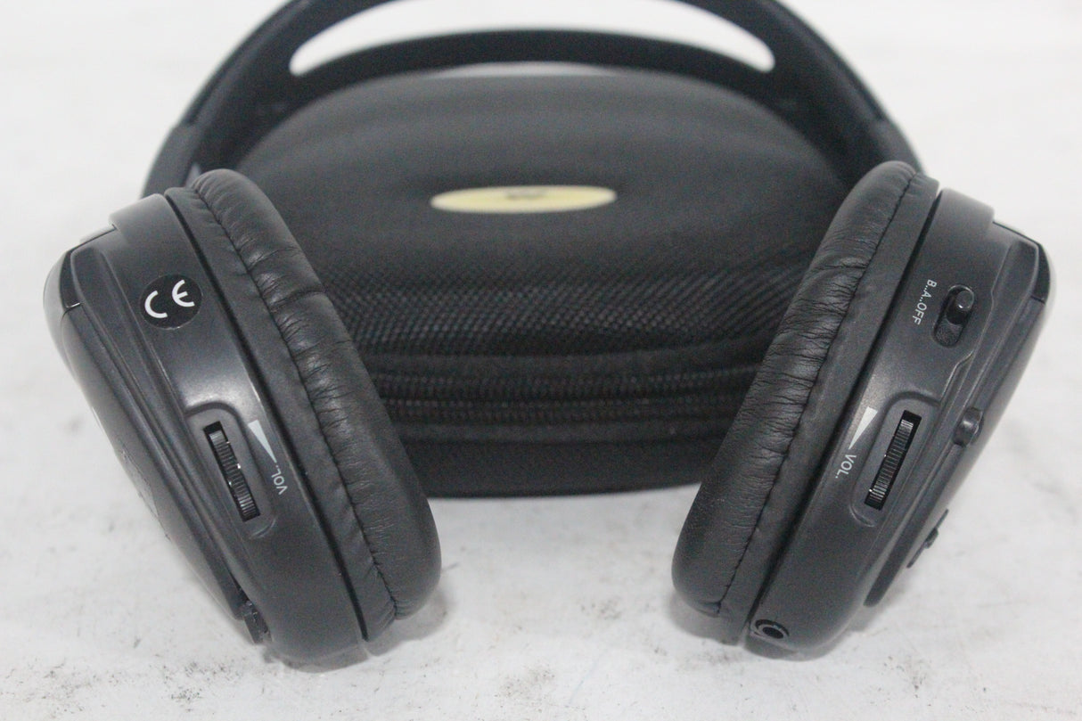 (2) Williams Sound WIR RX15-2 Dual-Channel Infrared Wireless Headphones (2.3 or 2.8 MHz) w/ (2) Vinyl Zipper Cases