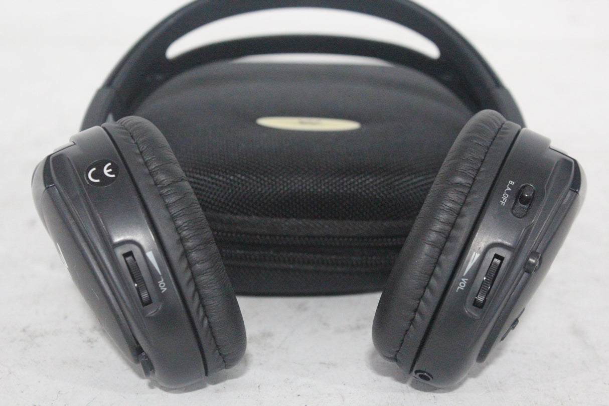 (2) Williams Sound WIR RX15-2 Dual-Channel Infrared Wireless Headphones (2.3 or 2.8 MHz) w/ (2) Vinyl Zipper Cases