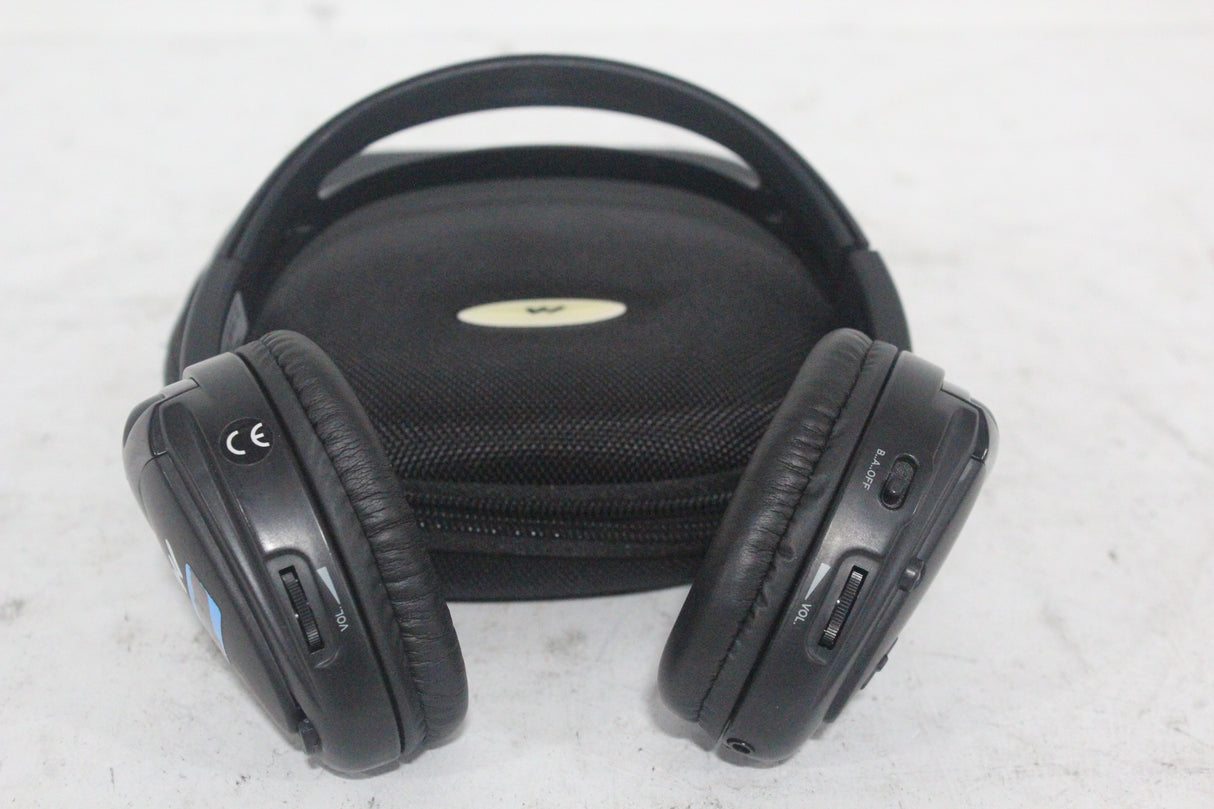(2) Williams Sound WIR RX15-2 Dual-Channel Infrared Wireless Headphones (2.3 or 2.8 MHz) w/ (2) Vinyl Zipper Cases