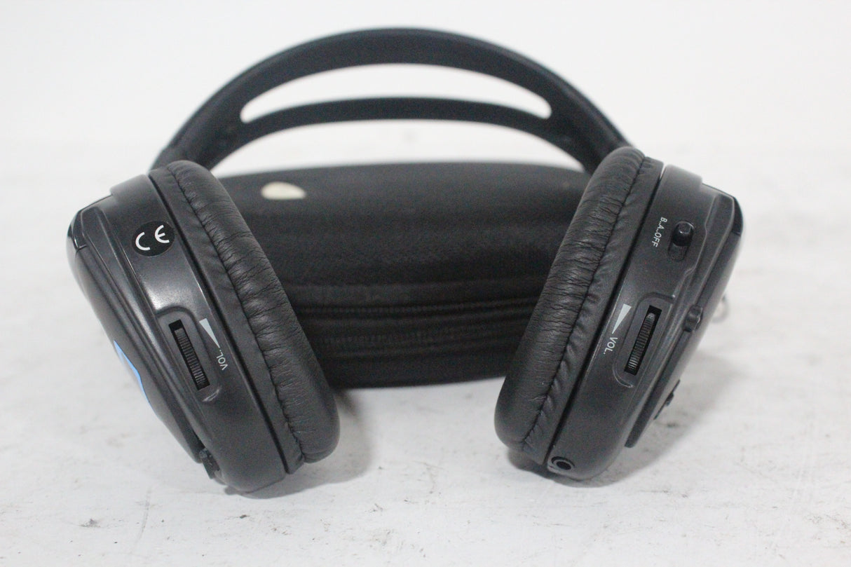 (2) Williams Sound WIR RX15-2 Dual-Channel Infrared Wireless Headphones (2.3 or 2.8 MHz) w/ (2) Vinyl Zipper Cases