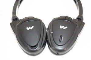 (2) Williams Sound WIR RX15-2 Dual-Channel Infrared Wireless Headphones (2.3 or 2.8 MHz) w/ (2) Vinyl Zipper Cases