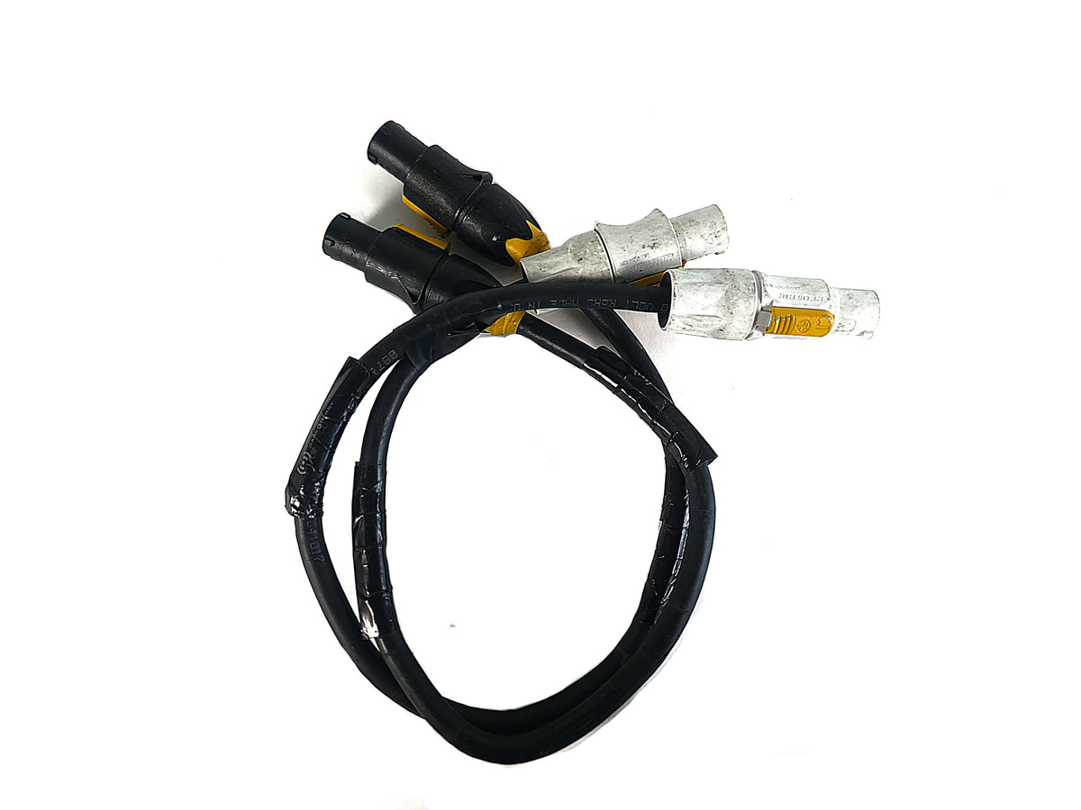 (2) Neutrik NAC3FCB Powercon to NAC3FX-W 1'-Jumper Cables