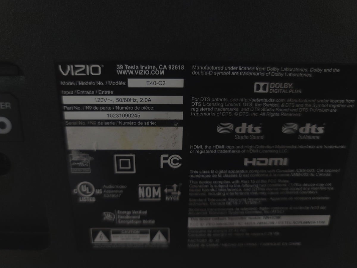 (2) VIZIO D40f-G9 D-Series 40” 1080p Class Smart TV in Rolling Hard Case