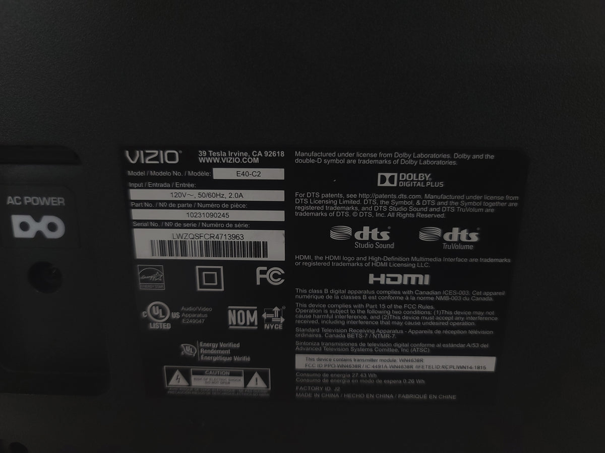 (2) VIZIO D40f-G9 D-Series 40” 1080p Class Smart TV in Rolling Hard Case