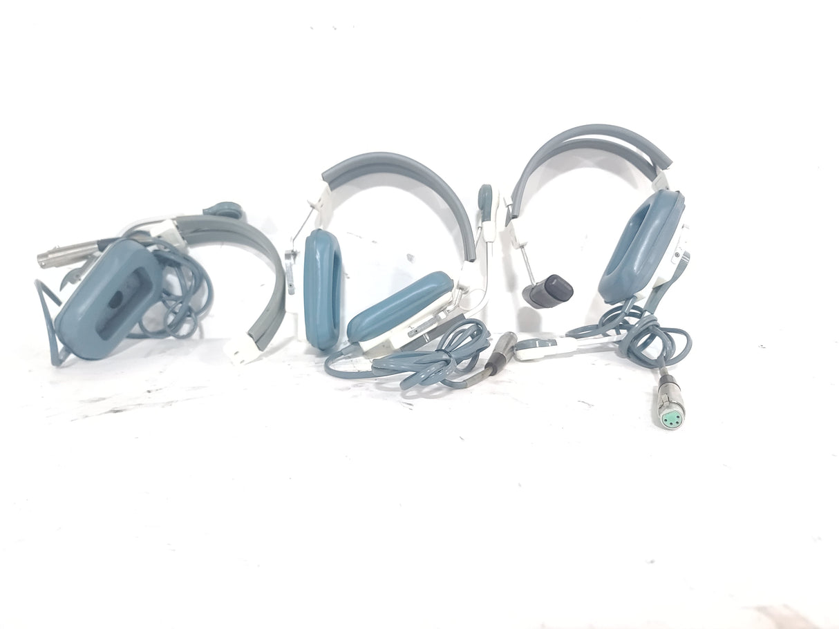 (3) Telex 2400 Aviation Pilot Headsets w/ Dynamic Microphone - Retro Blue