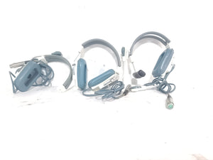 (3) Telex 2400 Aviation Pilot Headsets w/ Dynamic Microphone - Retro Blue