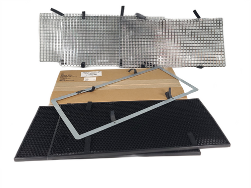 (3) Kino Flo 90 & (3) Kino Flo 400 Degree Louver w/ Metal Plate