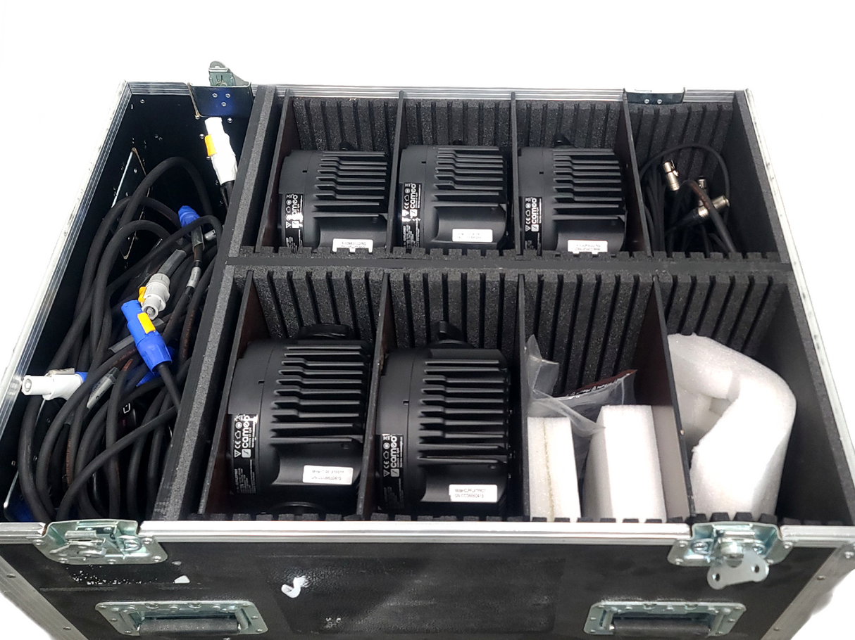 (5) Cameo CLPFLATPRO7 LED RGB Par Can Lights w/ Accessories in Wheeled Road Case