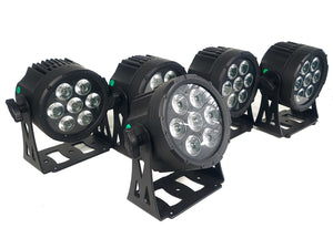 (5) Cameo CLPFLATPRO7 LED RGB Par Can Lights w/ Accessories in Wheeled Road Case