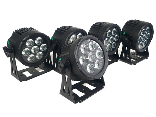 (5) Cameo CLPFLATPRO7 LED RGB Par Can Lights w/ Accessories in Wheeled Road Case