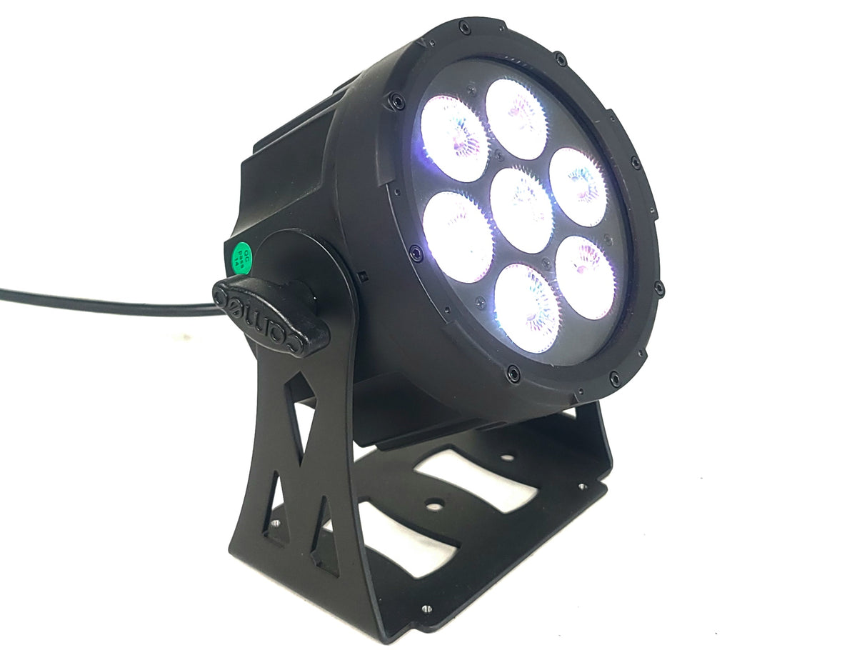(5) Cameo CLPFLATPRO7 LED RGB Par Can Lights w/ Accessories in Wheeled Road Case