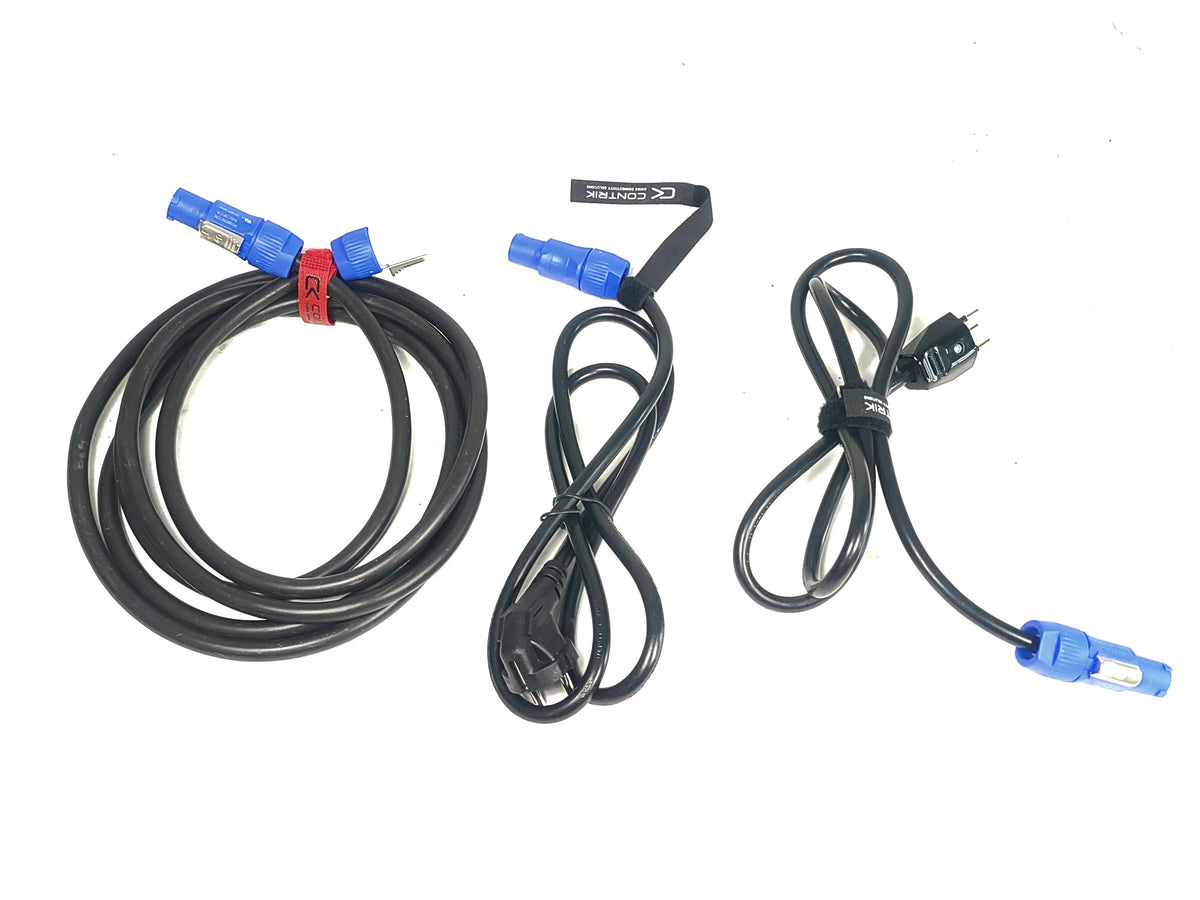 (5) Eurolite LED THA-100F COB 3200K Pro COB Spot Lights w/ (5) Mounting Brackets, (5) Safety Cables, (11) Jail Frames, & (5) Barn Door in Wheeled Road Case