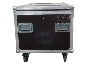 (5) Eurolite LED THA-100F COB 3200K Pro COB Spot Lights w/ (5) Mounting Brackets, (5) Safety Cables, (11) Jail Frames, & (5) Barn Door in Wheeled Road Case
