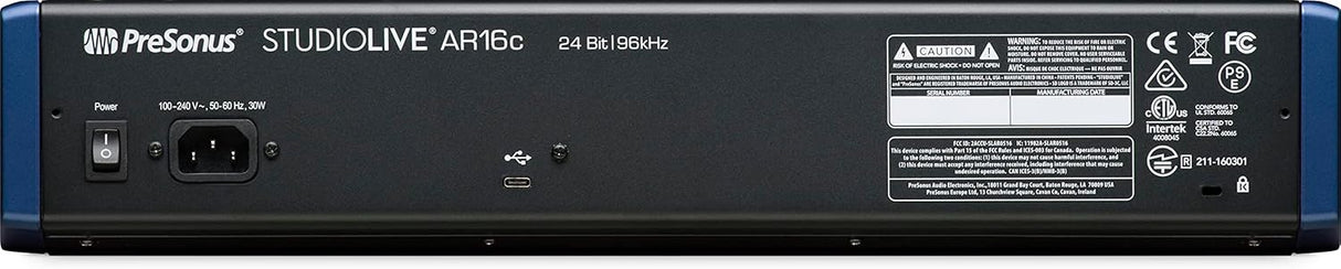 (NEW) PreSonus STUDIOLIVE-AR16C 18-Channel USB-C Compatible Audio Interface