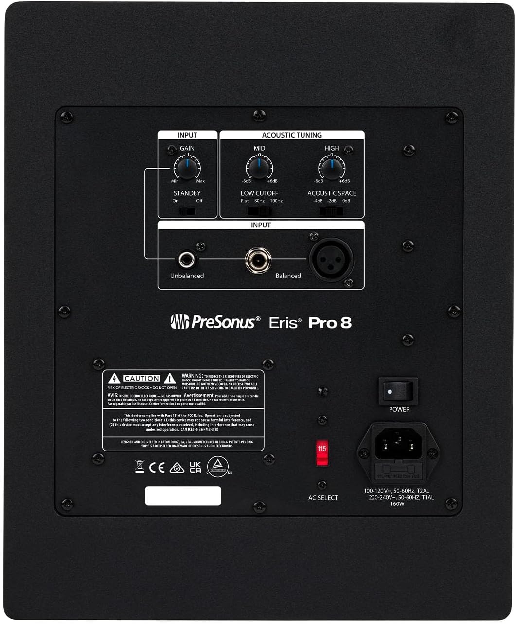 (NEW) PreSonus ERIS-PRO-8 8-Inch Active Coaxial 2-Way Studio Monitor