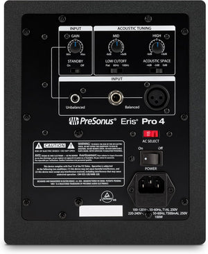 (NEW) PreSonus ERIS-PRO-4 4-Inch Active Coaxial 2-Way Studio Monitor