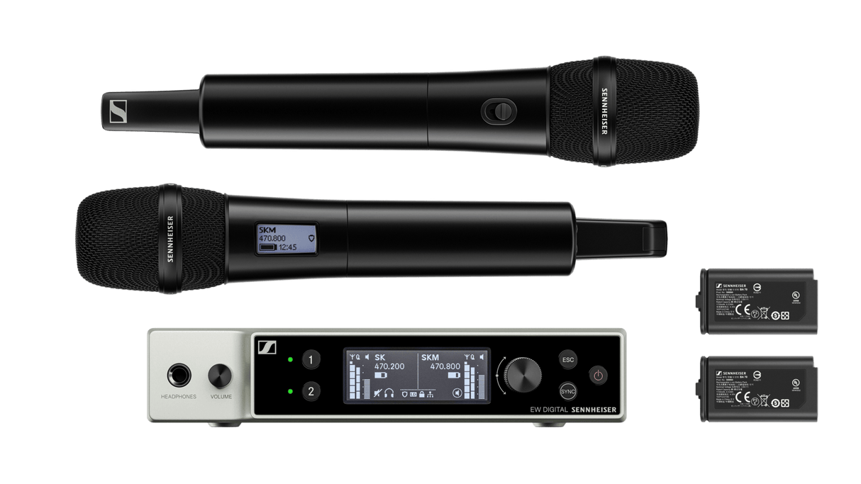 Sennheiser EW-DX 835-S Set Dual Handheld Microphone System - R1-9 Band