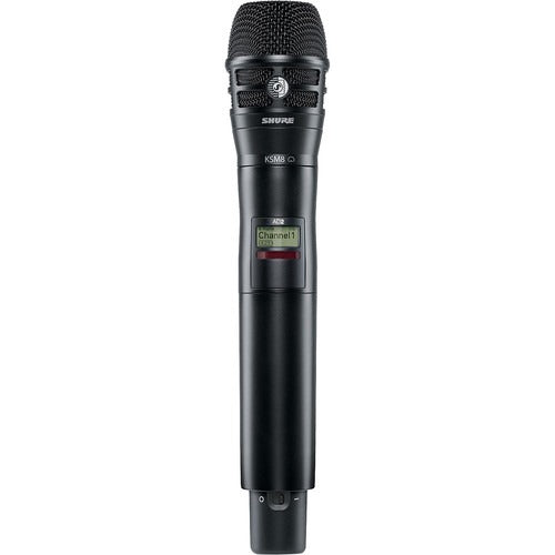 Shure AD2/KSM8 - Handheld Wireless Microphone Transmitter in Black Finish (K54 Band: 606-663 MHz)