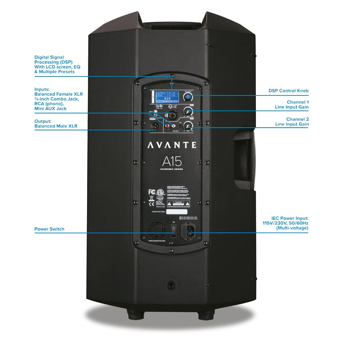 Avante Audio AVAA15 A15 15" 2 way Active Speaker