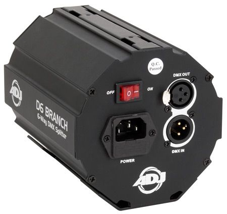 ADJ D6B774 D6 Branch Truss-Mounted 6-Way 3-Pin DMX Splitter and Amplifier (Discontinued)