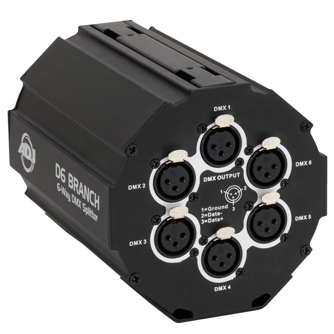 ADJ D6B774 D6 Branch Truss-Mounted 6-Way 3-Pin DMX Splitter and Amplifier (Discontinued)