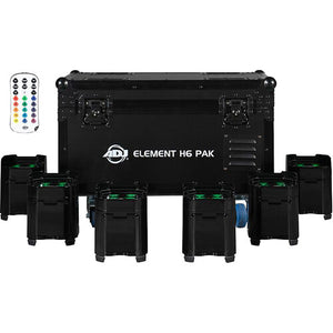 ADJ Element H6 Pak-B with Charging Case (6-Pack, Black) [B-Stock]