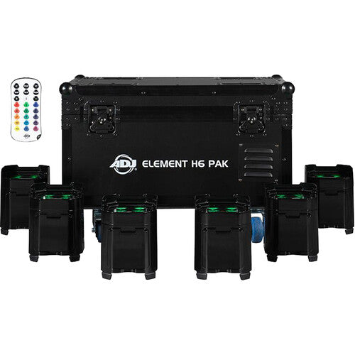 ADJ ELE600 Element H6 Pak with Charging Case (6-Pack, Black)
