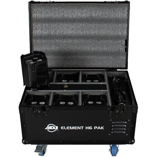 ADJ ELE600 Element H6 Pak with Charging Case (6-Pack, Black)