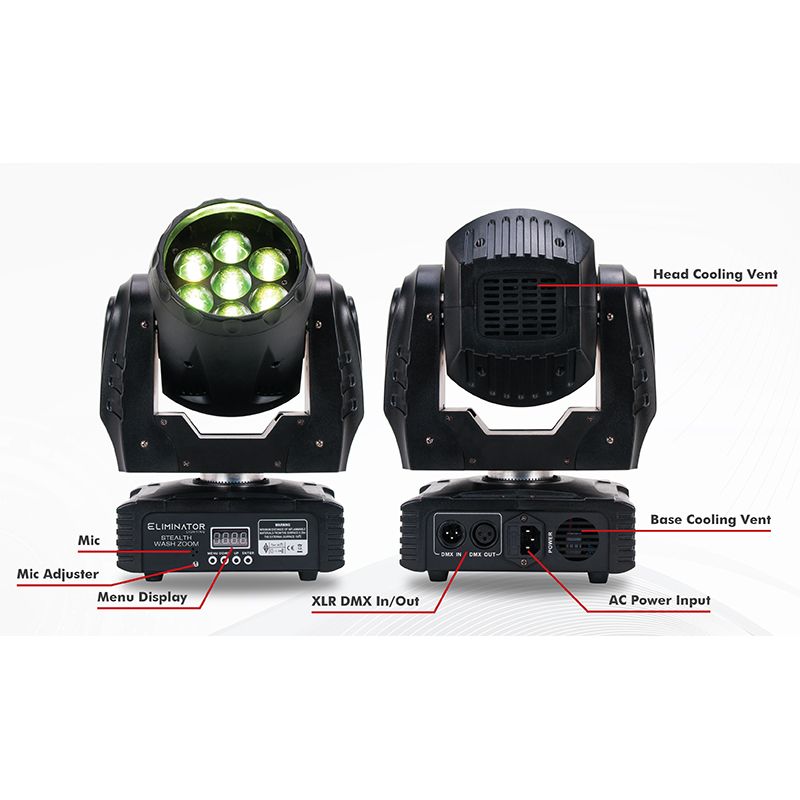 ADJ 7 X 12W Stealth Wash Zoom LED Moving Head Light