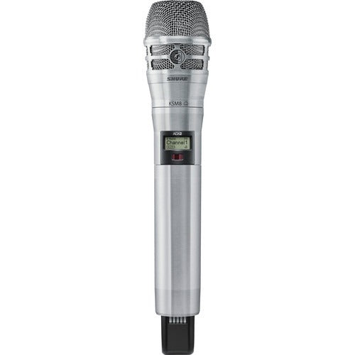 Shure ADX2/K8 - Handheld Wireless Microphone Transmitter in Nickel Finish (K54 Band: 606-663 MHz)