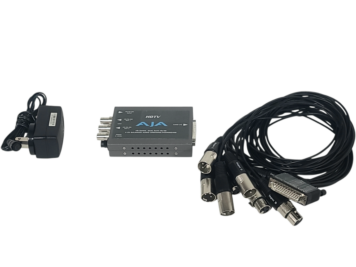 AJA HD10AMA Dual Rate HD/SD 4 Channel Balanced Audio Embedder/Disembedder