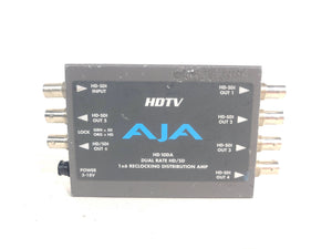 AJA HD10DA Dual Rate HD/SD 1x6 Reclocking Distribution Amp - NO PSU