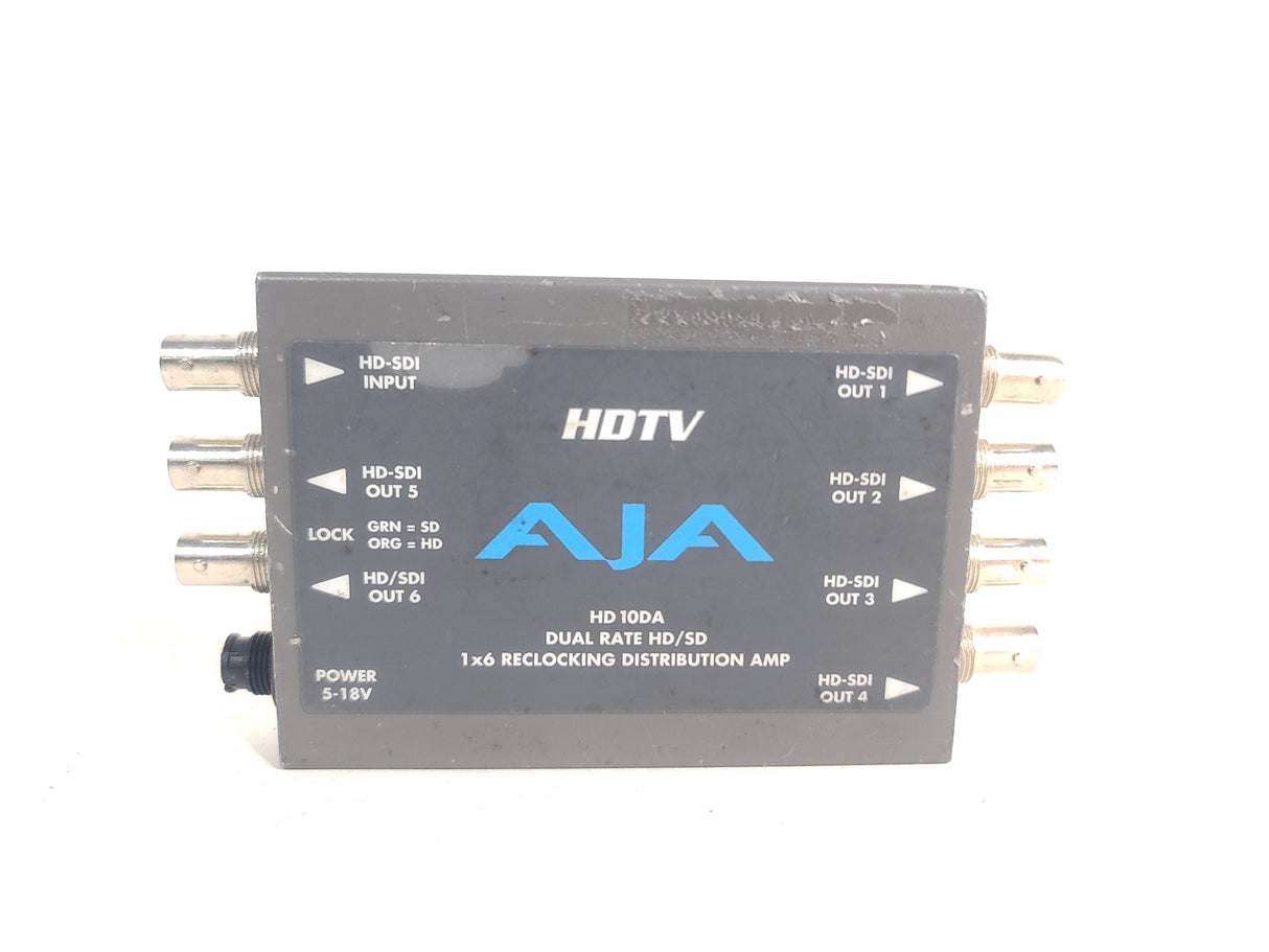 AJA HD10DA Dual Rate HD/SD 1x6 Reclocking Distribution Amp - NO PSU