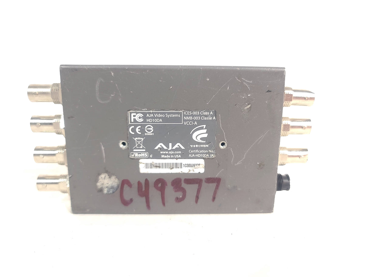 AJA HD10DA Dual Rate HD/SD 1x6 Reclocking Distribution Amp - NO PSU