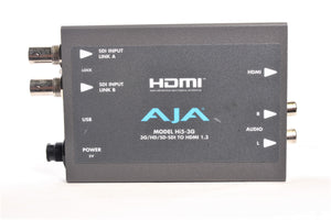 AJA Hi5-3G 3G/Dual Link/HD-SD-SDI to HDMI Converter and (2) Coaxial Cables (NO PSU)