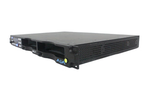 Front view of the AJA Ki-Pro Rack, a professional video recorder and player device.