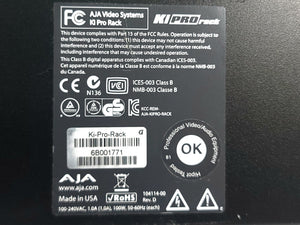AJA Ki Pro Rack File Based 1RU Recorder and Player w/ (2) AJA 512GB KiStor Solid State Drives