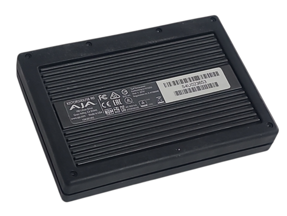 AJA Ki Pro Video Recorder in DELVCAM KPR-LCD 2RU Rackmount Monitoring Unit w/ KISTOR500USB-R0 500GB Hard Disk Drive Storage Module