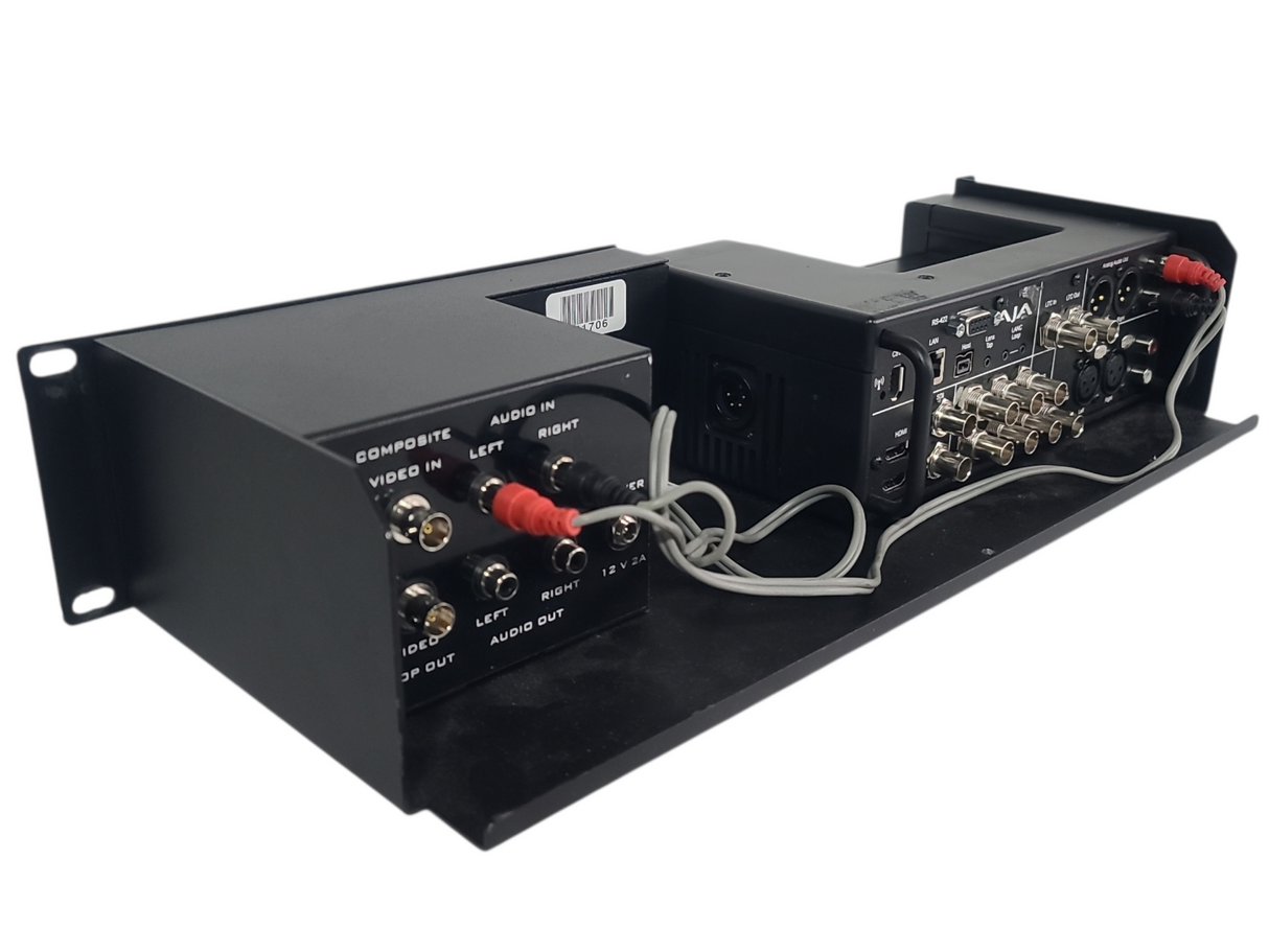 AJA Ki Pro Video Recorder in DELVCAM KPR-LCD 2RU Rackmount Monitoring Unit w/ KISTOR500USB-R0 500GB Hard Disk Drive Storage Module
