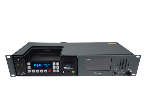 AJA Ki Pro Video Recorder in Murraypro 2RU Rackmount LCD Monitoring Unit w/ (2) KI-STOR500-USB 500GB Hard Disk Drive Storage Modules