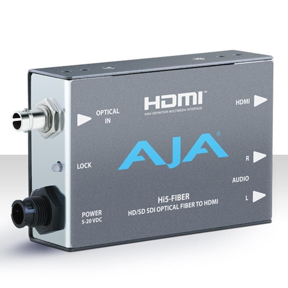 AJA HI5-FIBER HD/SD-SDI Over Fiber to HDMI Video and Audio Mini-Converter