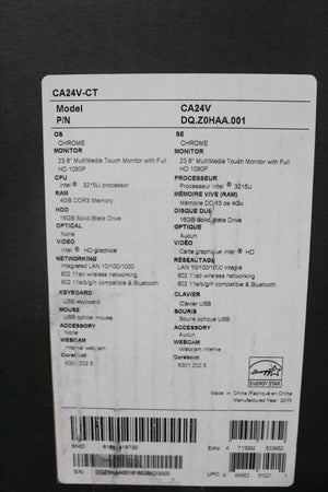 Acer Chromebase CA24V-CT Celeron 4GB 16GB 23.8" All in One Computer