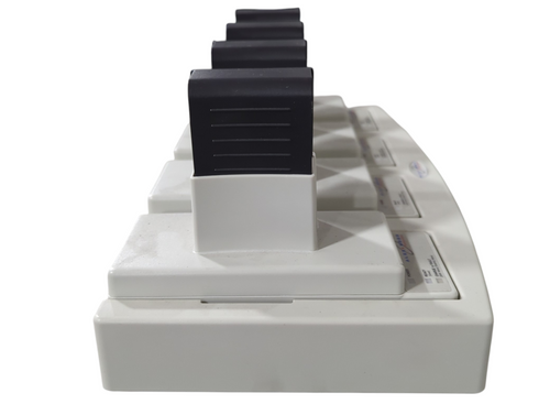 Alexander Technologies UBC30000 4 Slot Universal Battery Charger w/ (4) Alexander Technologies UBCPRD0002343L02, (4) RTS Rechargeable Li-Ion Battery Pack