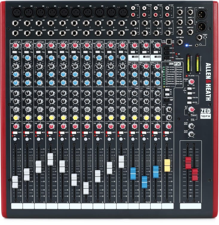 Allen & Heath ZED16FX 16-Channel Audio Mixer