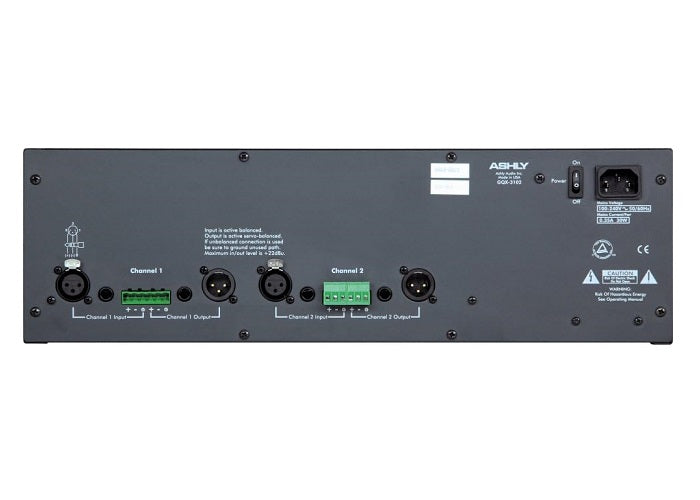 Ashly GQX-3102 Series Dual Channel 31-Band Graphic Equalizer